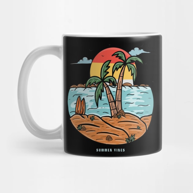 Vintage Retro Style West Coast Summer Vibes Paradise California by Msafi